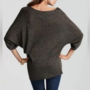 Baby Phat Black Gold Crochet Dolman Sleeve Sweater Top 1X